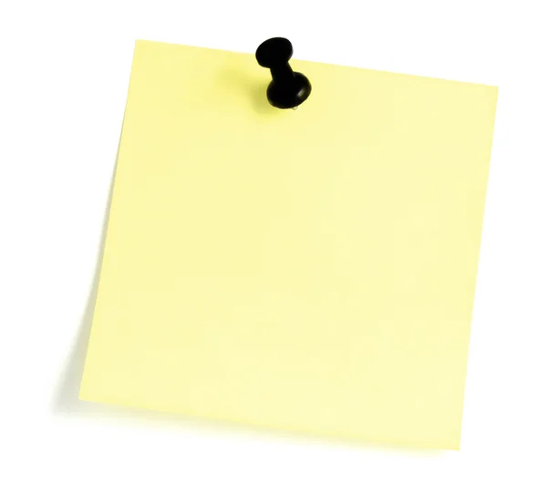 Blank Sticky note With Black Pushpin — Stock Photo, Image