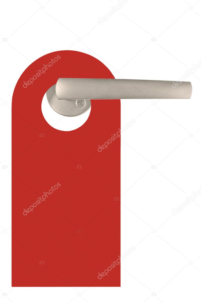 Red Blank Isolated Do Not Disturb Door Tag Isolated