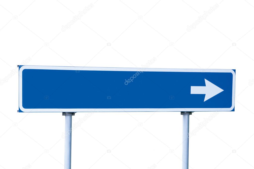 blank blue road signs