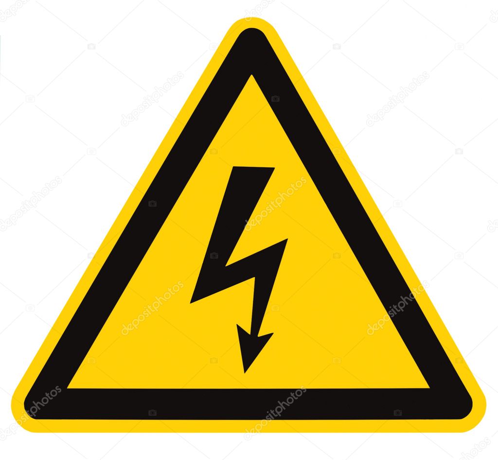 Danger Electrical Hazard High Voltage Sign Isolated Macro