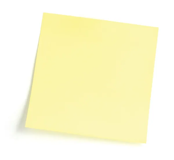 Пустой желтый список липкие заметки — стоковое фото