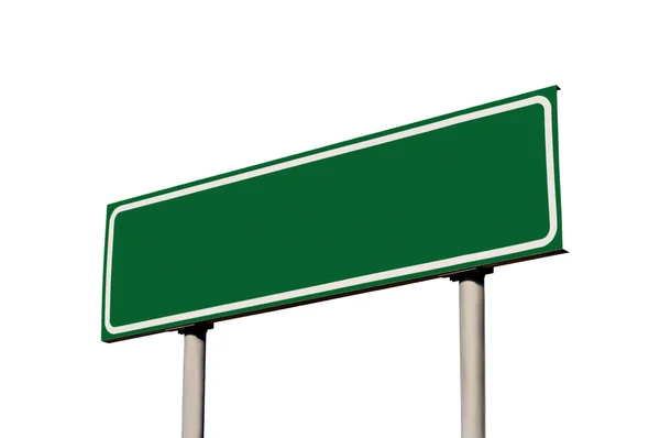 Blank Green Road Sign Isolated — Stock Photo, Image