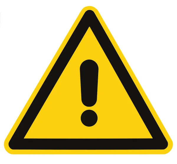 Blank Danger And Hazard Triangle Warning Sign Isolated Macro — Stock Photo, Image