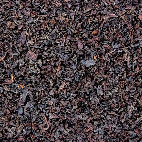 Fundo de textura de folha de chá solto preto detalhado — Fotografia de Stock