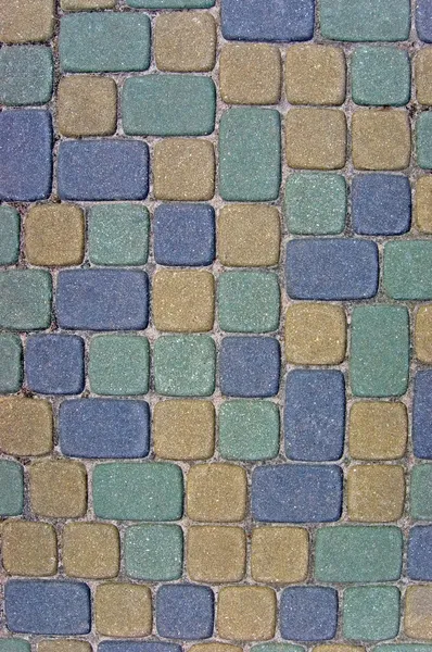 Cobblestone Texture Background Closeup in blue, green, yellow — Stock Photo, Image