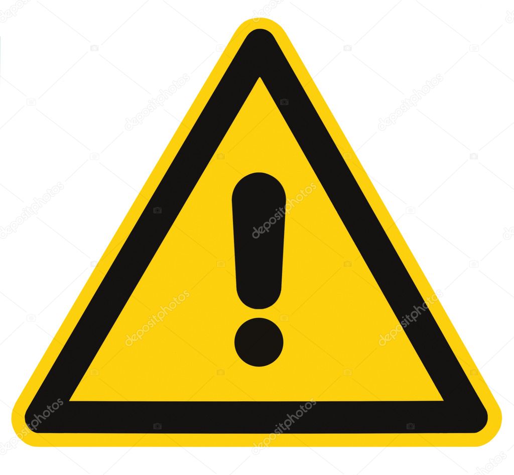 Blank Danger And Hazard Triangle Warning Sign Isolated Macro