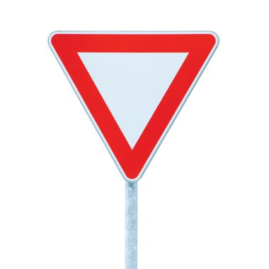 Give way priority yield road traffic roadsign sign isolated clipart