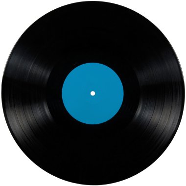 Black vinyl lp album record disc isolated long play disk label cyan blue clipart