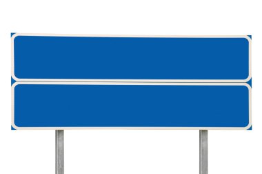 Crossroads Road Sign, Blue Blank Empty Isolated Roadside Signage clipart