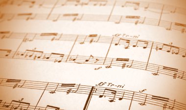 Written Music Notation Sheet Macro Closeup clipart