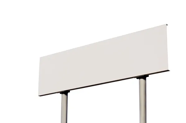 Порожній білий дорожній знак без рамки, ізольована вивіска — стокове фото