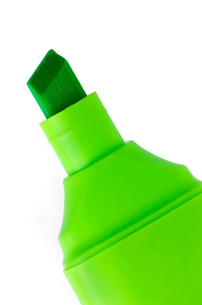 Marcador Verde Macro Closeup Isolado — Fotografia de Stock