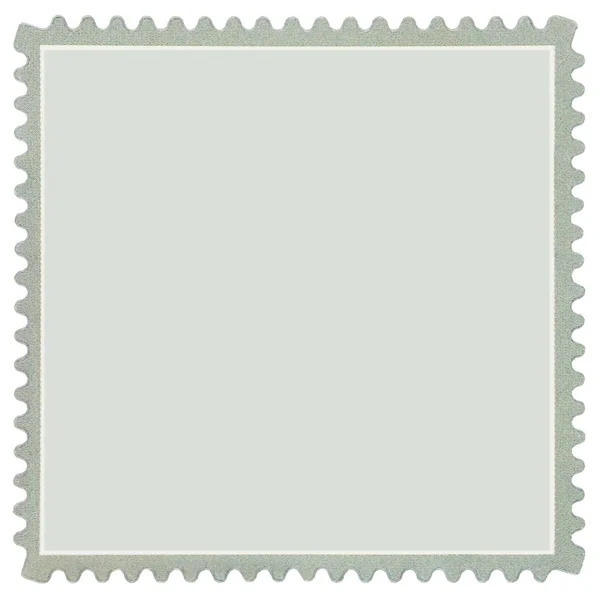 Square Blank Postage Stamp, Light Pale Green Macro Isolated — Stock Photo, Image