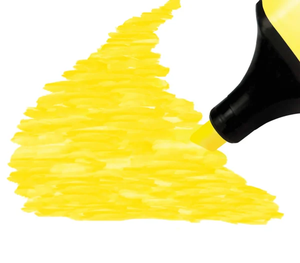 Amarelo Marcador pintura fundo grande, perspectiva macro isolado — Fotografia de Stock