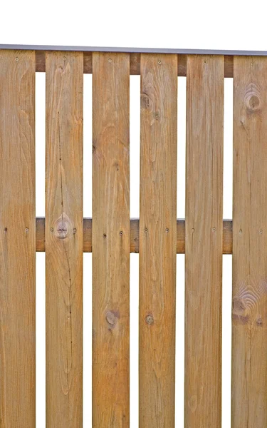 Wooden Picket Fence Brown Natural Isolated Vertical Closeup — Stock Photo, Image