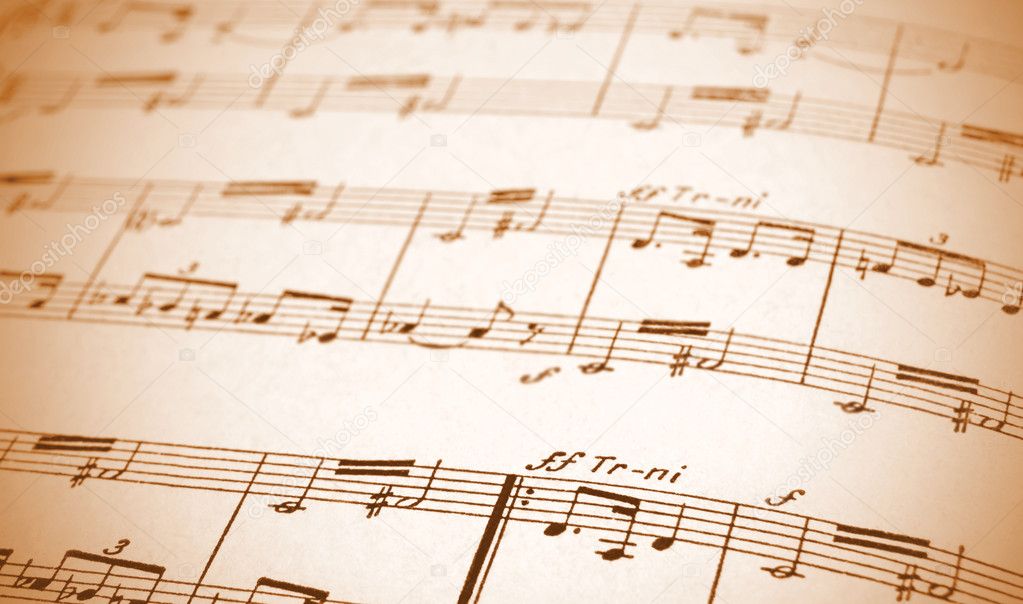 Written Music Notation Sheet Macro Closeup