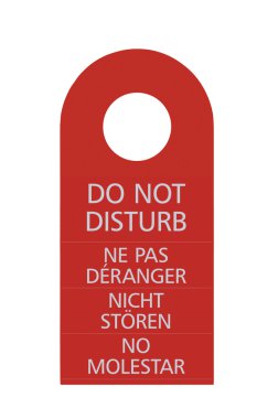 Red Isolated Do Not Disturb Door Handle Tag clipart