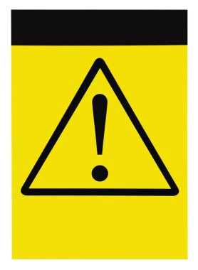 Empty blank yellow triangle general caution danger warning attention sign clipart