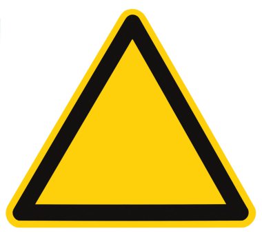 Empty Danger / Hazard Trianle Sign Isolated Macro Signage Background clipart