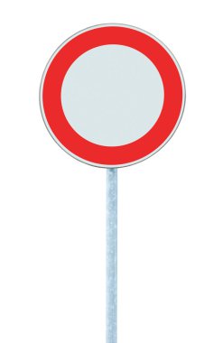 European No Vehicles Warning Sign, Isolated Signage Signpost clipart