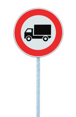 European No Goods Vehicles Warning Sign Isolated clipart