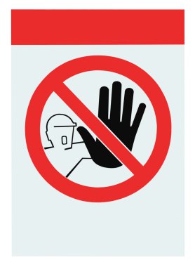 No access for unauthorised persons blank warning sign isolated clipart