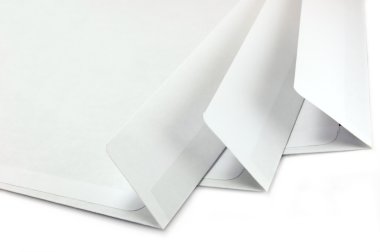 Open Envelopes, macro closeup, isolated clipart