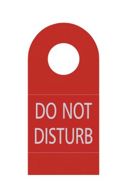 Red Isolated Do Not Disturb Door Handle Tag clipart