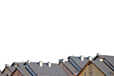 Detaylı rowhouse çatıları panorama izole
