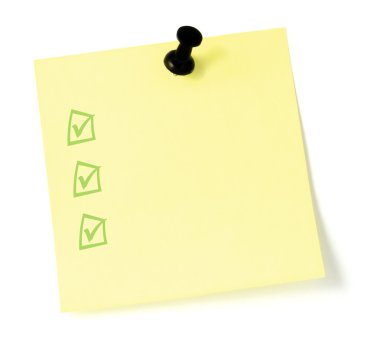 Yellow Post-It Style To-Do List, isolated sticky note sticker clipart