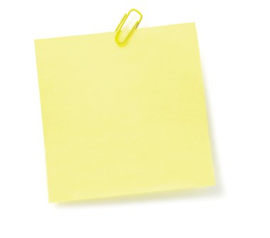 Yellow To-Do List With Paperclip, Isolated sticker sticky note clipart