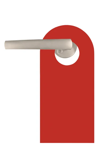 Izole kırmızı boş izole kapı etiketi rahatsız etmeyin — Stok fotoğraf
