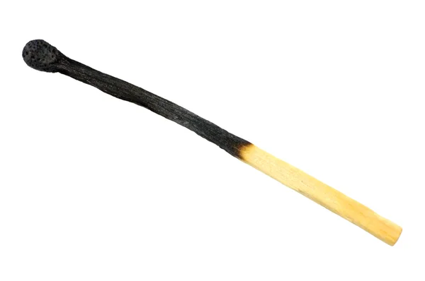 Jogo queimado macro closeup queimado matchstick isolado — Fotografia de Stock