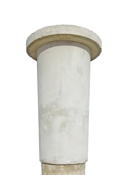 Advertising pillar, weathered aged grunge light grey concrete, isolated — Stock Photo, Image