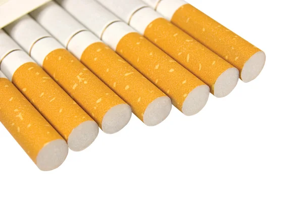 Isolated Macro Closeup Of Class A Filter Cigarettes — Stock Photo, Image