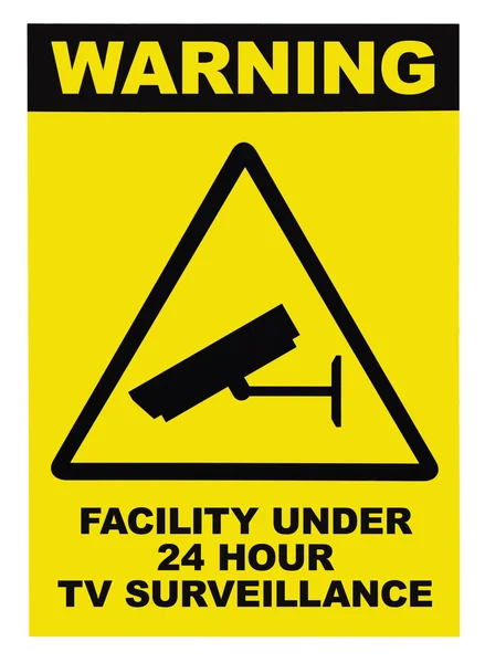 stock image Facility protected by video surveillance text sign