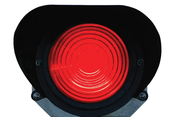 Czerwone światło kolejowego ruchu karzeł sygnału ustawić na przystanku / na białym tle niebezpieczeństwo, — Zdjęcie stockowe