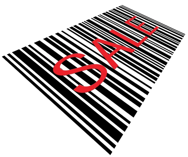 Large Barcode Sale Perspective Macro Closeup Isolated On White — Stock Photo, Image