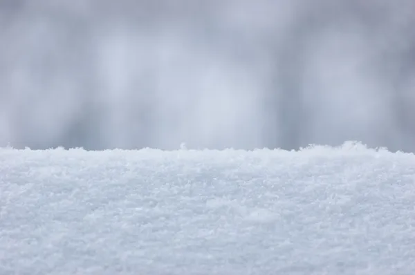 Neve fresca Texture sfondo Avvicinamento, Grande modello macro dettagliato, Bokeh delicato, Orizzontale — Foto Stock