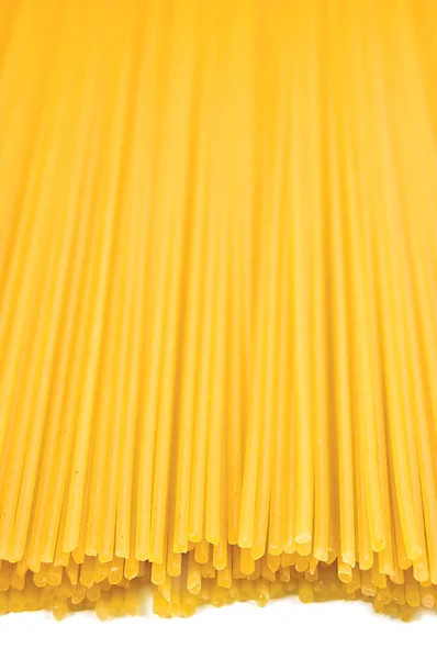 Tradiční špagety těstoviny izolované makro detail — Stock fotografie