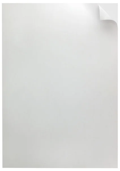 Witte pagina krul achtergrond geïsoleerd — Stockfoto
