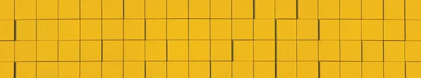 Žlutá fasáda kovový panel pozadí panorama — Stock fotografie
