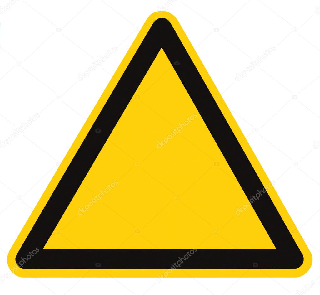 Empty Danger / Hazard Trianle Sign Isolated Macro Signage Background