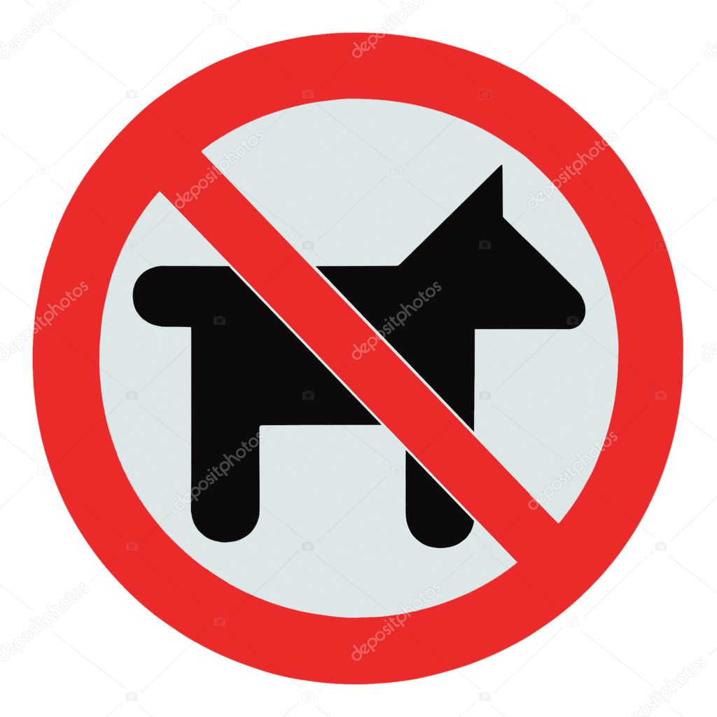 No dogs / pets allowed, warning sign, isolated round signage