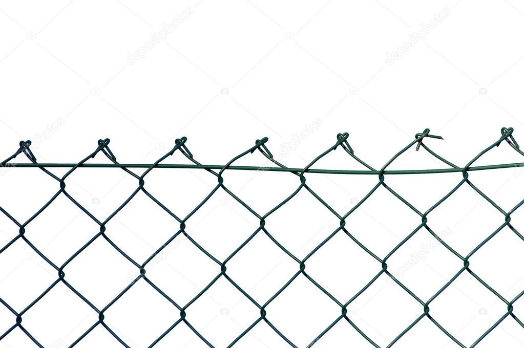 New wire security fence isolated