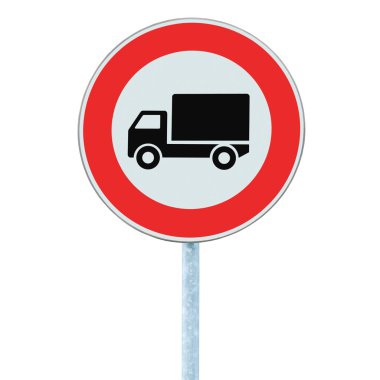 European No Goods Vehicles Warning Sign Isolated clipart