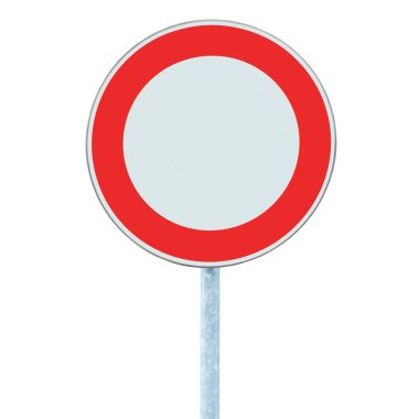 European No Vehicles Warning Sign Isolated clipart