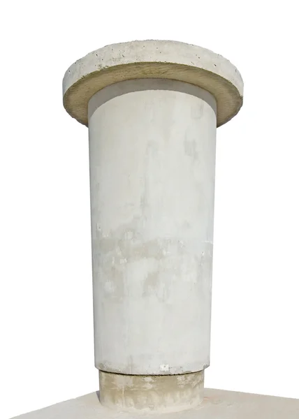 Advertising pillar, weathered aged grunge light grey concrete, i — Stock Photo, Image