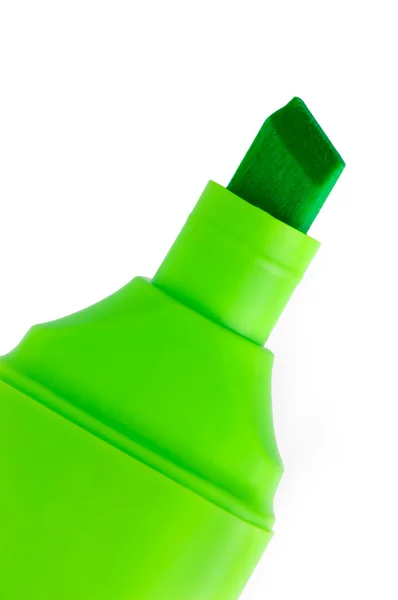 Büyük yeşil işareti makro closeup izole — Stok fotoğraf
