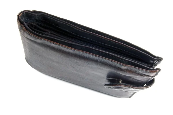Alte grungy rötlich bräunlich schwarze Brieftasche vertikale Nahaufnahme — Stockfoto